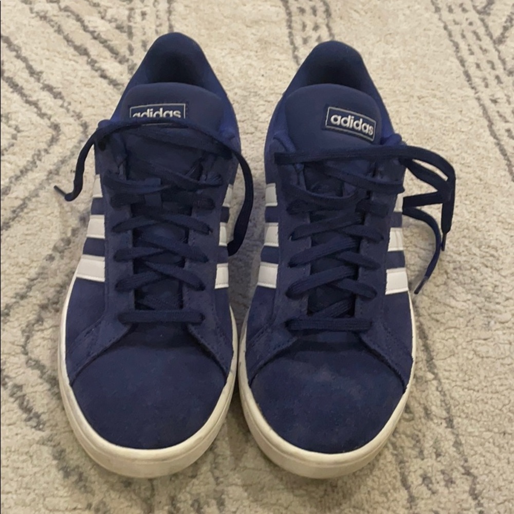 Adidas men’s navy suede cloudfoam